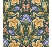 OUSCACH Peel and Stick Wallpaper Yellow and Purple Floral and Leaves Wallpaper Vinyl Removable Self Adhesive Wallpaper for Bedroom,Farmhouse,Kitchen Accent Wall Decorations 17.7 "x 118"
