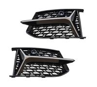 OUSDUO Glossy Black Car Front Bumper Grille Grill Cover For S6 A6 C8 RS6 S-Line 2018-2024 HONEYCOMB Fog Light Bezel Cover OUSDUO(Silver)