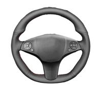 OUSDUO Hand Stitch Suede Genuine Leather Car Steering Wheel Cover For Mercedes For Benz C63 SL65 SLK55 AMG R230 C219 W204 W212 2008-2015 Car Steering Wheel Cover(B)