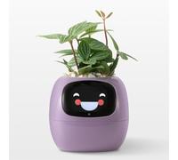 OUSEITECH Cute Smart Small Flower Pot, Interactive Flower Pot, Multifunctional intelligent， Big Data With 7 Sensors To Assist In Planting, for Succulents and Other Small Plants (purple)