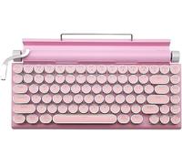 OUSEITECH Retro Typewriter Keyboard, 83-Key Hot-Swappable Mechanical Keyboard, Bluetooth Wired Dual-Mode Connection, Various Backlight, Multi-Device Simultaneous Connection,QWERTY-US (Pink)