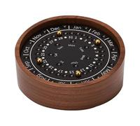 OUSEITECH Retro Wooden Perpetual Calendar Ornament, Sundial Planetary Perpetual Calendar, Manual Adjustment, Month W ate, For Desktop Decoration in Homes and Offices, Gift for Friends and Family.