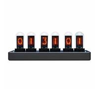 OUSEITECH Simulated Nixie Tube Clock,WiFi-Connected & Mobile-Controlled Valve Clock with 12 Static Images, 6 Alarm Sets and Dynamic Screensaver, for Living Rooms, Desktops, Bedroom and E-sports Room
