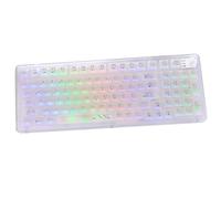 OUSEITECH V99 Tri-mode Misty Translucent Mechanical Keyboard, Multimedia Knob, Hot-Swappable, RGB Backlight,With Driver,4-Layer Sound-Dampening,US-Layout (Without Screen)