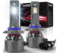 OUSHI 9012 Headlight Bulb 120W 32000LM, 800% Brighter 9012 LED Bulb 6000K Xenon White Plug and Play 1:1 Mini Size Upgrade 9012 HIR2 LED Headlight Bulbs, Pack of 2