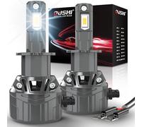 OUSHI H3 Headlight Bulb 120W 32000LM, 800% Brighter H3 LED Bulb 6000K Xenon White Plug and Play 1:1 Mini Size Upgrade LED Headlight Bulbs, Pack of 2