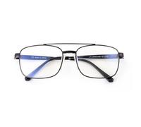 OuShiun Blue Light Blocking Reading Glasses - Metal Double-Bridge Design,Lightweight Frame Unisex (Black, 1.0)