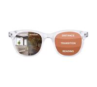 OuShiun Photochromic Progressive Multifocus Reading Glasses Blue Light Blocking Multifocal Transition Glasses for Women Men (Clear,3.0)