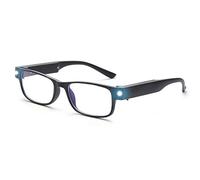 OuShiun Reading Glasses with Light Rechargeable Led Lighted Magnifier Reading Glasses Blue Light Blocking Magnifying Eyeglasses Unisex Clear Vision，1.0