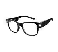 OuShiun Reading Glasses with Light, USB Rechargeable LED Lighted Reading Eyeglasses Women Men (Bright Black, 3.0X)