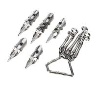 Ousidiman Gothic Punk Skeleton Hand Glove Adjustable Metal Finger Claw Skeleton Full for Halloween Cosplay and Party
