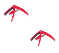 OUSIKA 2pcs Metal on Electric - Clip Picks Change Style Ukulele Clip-on Replacement Mandolin and Guitar for Red Accessory Clamp Classical Guitars Universal Fast Ereplacement Tuner Banjo Guitars
