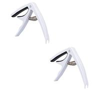 OUSIKA 2pcs Picks Clip-on Fast Clamp Style Guitar Classical White Bass Universal Banjo on Capo for Mandolin Change Electric Clip Accessory Ukulel Replacement - Guitars Ukulele Electirc Guitars