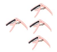 OUSIKA 4pcs Clip-on Picks Clamp Accessory Classical on Tuner Replacement Pink Acoustic Fast Electric Change Capo Mandolin Metal and Bass Electirc Guitar Guitars Ereplacement - for Clip Guitars