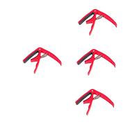 OUSIKA 4pcs Red for Fast Guitars Accessory Change Replacement Mandolin Metal Clip Clip-on Electric Ereplacement Style Capo Ukulele Banjo Acoustic Bass Tuner Clamp on Classical Picks Guitars