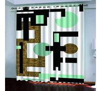 OUSIKA Black Out Curtains For Bedroom Uk Green Dot Print Blackout Curtain 3D Super Soft Kids 78x78Inch 2Pcs Thermal Insulated Ring Top Eyelet Room Darkning Living Room