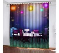 OUSIKA Blackout Curtains For Bedroom Romantic Candlelight Dinner Eyelet Kids Living Room Nursery 2 Panels 92x90Inch Drop Thermal Curtain & Drapes Short Window Treatment Living Room/Kitchen