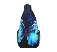 OUSIKA Blue Butterfly Sling Bag Lightweight Chest Bag Crossbody Bag Shoulder Bag Sports Backpack For Women Men