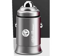 OUSIKA Car Charger, Dual USB Phone Fast Charger 3.1A Adapter Cigarette Lighter Inverter, For Alfa Romeo 147 155 156 159 Mito Giulia GT Giulietta Stelvio Brera 166,Silver