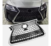 OUSIKA Car Front Bumper Grille, Centre Kidney Grill, Car Mesh Racing Grill, Exterior Decoration Accessories, For Lexus RX350 RX450H 2016-2019,Silver