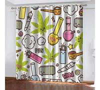 OUSIKA Curtains Eyelet Print Pattern Blackout Room Darkening 62x78Inch Window 2 Panels Treatment Set Thermal Insulated Grommet Top Drapes For Living Room Bedroom