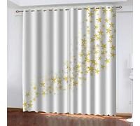 OUSIKA Curtains Eyelet Print Pattern Blackout Room Darkening 62x78Inch Window 2 Panels Treatment Set Thermal Insulated Grommet Top Drapes For Living Room Bedroom