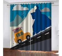 OUSIKA Curtains Eyelet Print Pattern Blackout Room Darkening 62x78Inch Window 2 Panels Treatment Set Thermal Insulated Grommet Top Drapes For Living Room Bedroom