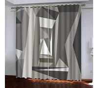 OUSIKA Curtains Eyelet Stereoscopic Geometry Extended Space Print Pattern Blackout Room Darkening 62x78Inch Window Drapes For Living Room Bedroom 2 Panels Treatment Set Thermal Insulated Grommet Top