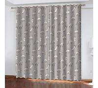 OUSIKA Curtains For Bedroom 3D Pattern Blackout Print Thermal Insulated Eyelet 104x94Inch Home Window Drapes Polyester Fabric Ring Top Curtains For Living Room Darkening