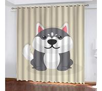 OUSIKA Curtains For Bedroom 3D Pattern Blackout Print Thermal Insulated Eyelet 104x94Inch Home Window Drapes Polyester Fabric Ring Top Curtains For Living Room Darkening