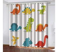 OUSIKA Curtains For Bedroom Eyelet Print Pattern Light Blocking 55x94Inch Drop Thermal Window Drapes For Kids 2 Panels Curtains 90% Blackout Room Darkening