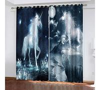 OUSIKA Curtains For Bedroom Patterned Animal Horse Glacier Snow Scene Curtain Blackout For Living Room 3D Print Patterned 70x98Inch Eyelet Ring Top Thermal Insulated Drapes Home Decoration 2 Panels