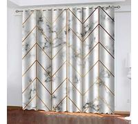 OUSIKA Curtains For Living Room Eyelet 2 Panels Set Blackout Curtain 110x62Inch 3D Printed Window Treatment Drapes For Bedroom Home Nursery Super Soft Thermal Insulated