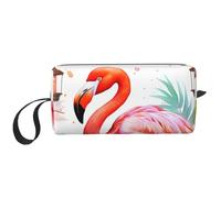 OUSIKA Flamingo Hand Painted Watercolor Cosmetic Bags for Women Portable Makeup Bag Travel Storage Bag Daily Receive Bag Large Capacity Toiletry Bag, White, One Size