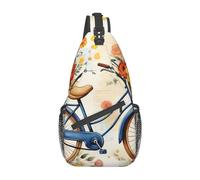 OUSIKA Flower Bicycle Sling Bag Lightweight Chest Bag Crossbody Bag Shoulder Bag Sports Backpack For Women Men
