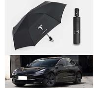 OUSIKA Fully Automatic Folding Car Umbrella, With Triple Logo, Waterproof Windproof, Decorative Accessories, For Tesla Model 3 S X Y