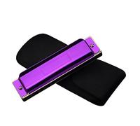 OUSIKA harmonica 10 Hole Playing Musical Instrument Black Blue Gold Purple Four Color Harmonica Musical Instrument Harmonica (Color : Purple)