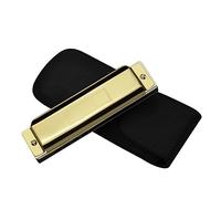 OUSIKA harmonica 10 Hole Playing Musical Instrument Black Blue Gold Purple Four Color Harmonica Musical Instrument Harmonica (Color : Gold)