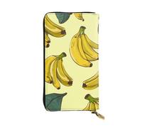 OUSIKA Leather Wallet for Women Men Clutch Wallets Money Case Large Credit Card Holder Banana Print1 Wallets with Zipper Phone Holder Long Travel Purse