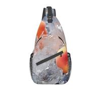 OUSIKA Peach Ice Cubes Sling Bag Lightweight Chest Bag Crossbody Bag Shoulder Bag Sports Backpack For Women Men