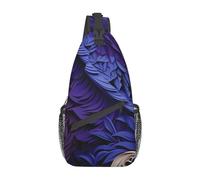 OUSIKA Purple Background Abstract Elements Sling Bag Lightweight Chest Bag Crossbody Bag Shoulder Bag Sports Backpack For Women Men
