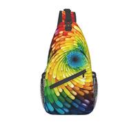 OUSIKA Rainbow Swirl Sling Bag Lightweight Chest Bag Crossbody Bag Shoulder Bag Sports Backpack For Women Men