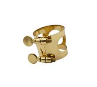 OUSIKA Saxophone Accessories 1PC Alto/Tenor Saxophone Ligature Metal Saxophone Mouthpiece with Double Screws Gold/Silver Color Mouthpieces (Color : Gold for Tenor)