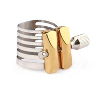 OUSIKA Saxophone Instrument Accessory Alto/Tenor/high-pitched Saxophone Ligature Sax Mouthpiece Adjustable Stainless Steel Ligature Clip Fastener Mouthpieces (Color : Tenor)