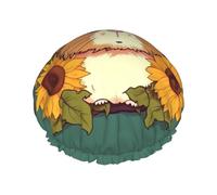 OUSIKA Shower Cap Reusable Bath Caps for Women Long Hair Double Layer Waterproof Hair Caps Sunflower hamster cartoon Elastic Shower Hat Hair Protector for Ladies Spa Salon