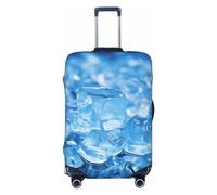 OUSIKA Travel Luggage Cover Elastic Suitcase Cover with Invisible zipper Blue ice cube background Washable Suitcase Protector Cute Anti Scratch Luggage Protector for 18-31 inch Suitcase, Black, M