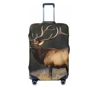 OUSIKA Travel Luggage Cover Elastic Suitcase Cover with Invisible zipper Bull Elk Washable Suitcase Protector Cute Anti Scratch Luggage Protector for 18-31 inch Suitcase, Black, S