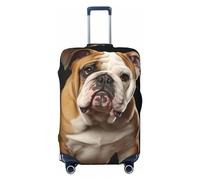 OUSIKA Travel Luggage Cover Elastic Suitcase Cover with Invisible zipper English-Bulldog Washable Suitcase Protector Cute Anti Scratch Luggage Protector for 18-31 inch Suitcase, Black, M