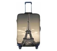 OUSIKA Travel Luggage Cover Elastic Suitcase Cover with Invisible zipper Paris Tower Washable Suitcase Protector Cute Anti Scratch Luggage Protector for 18-31 inch Suitcase, Black, M