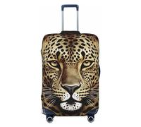 OUSIKA Travel Luggage Cover Elastic Suitcase Cover with Invisible zipper Patterned leopard head Washable Suitcase Protector Cute Anti Scratch Luggage Protector for 18-31 inch Suitcase, Black, M